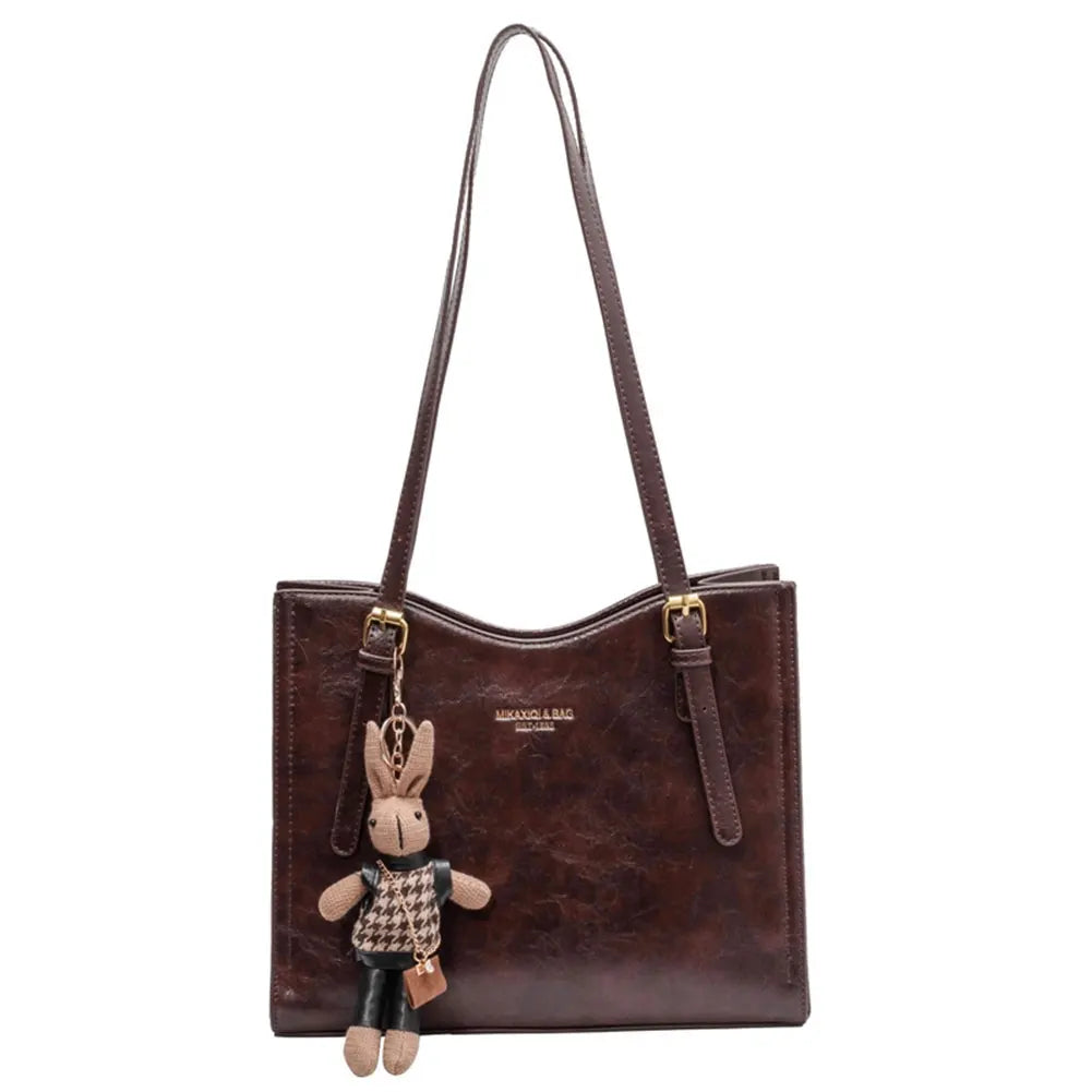 Kvinders Tote Taske med Detachable Kanin Charm 0