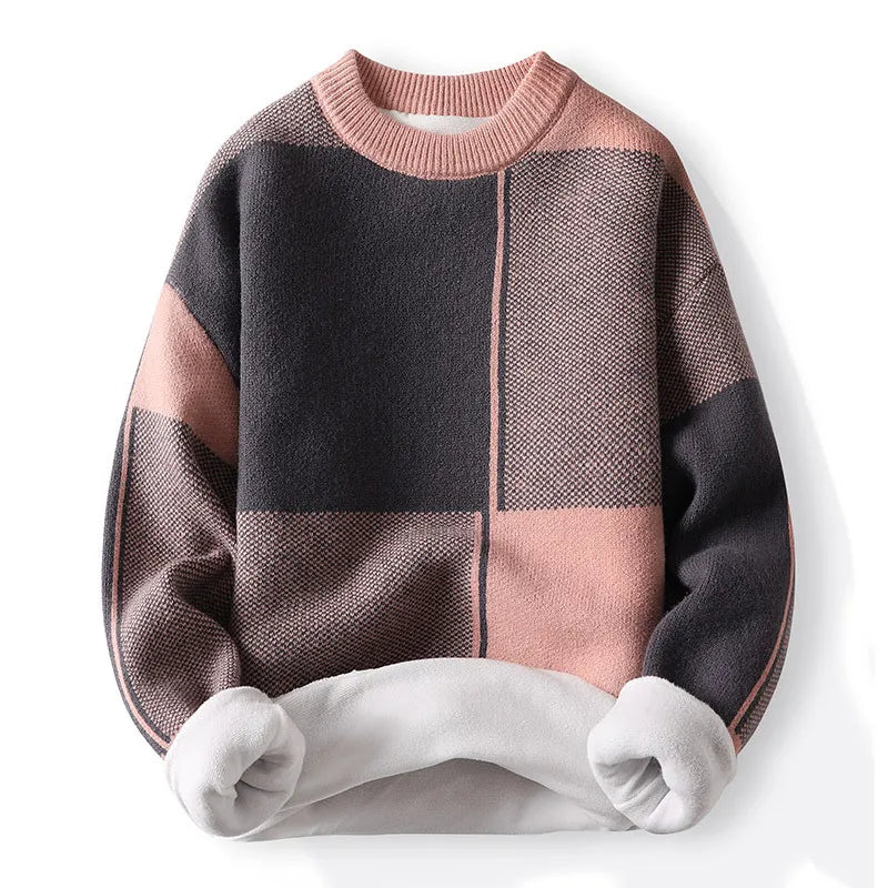 Mænds Crewneck Sweater med Colorblock Design 3