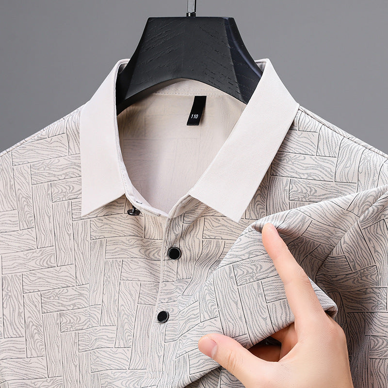 Mænds Poloshirt med Geometrisk Mønster 2