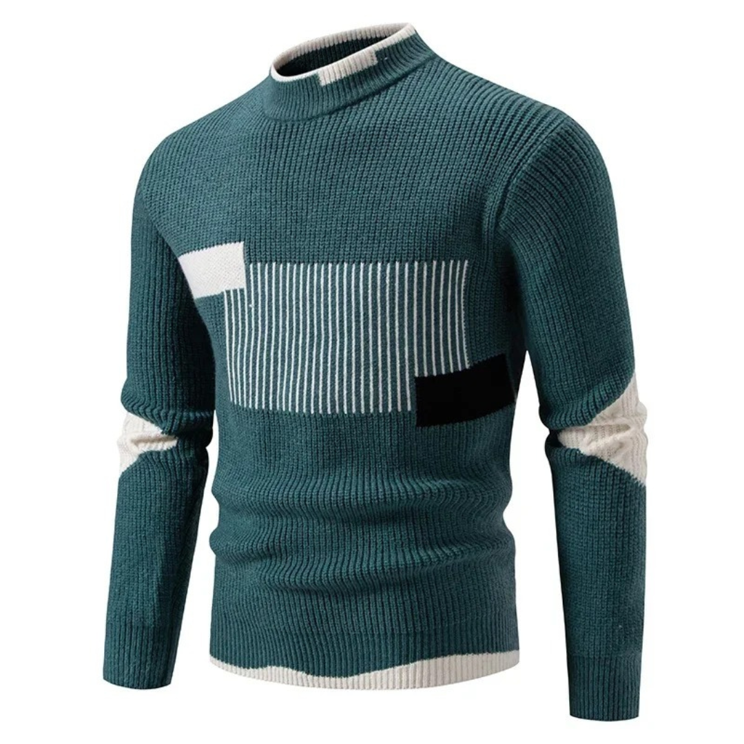 Mænds Sweater Høj Hals Geometrisk Mønster 2