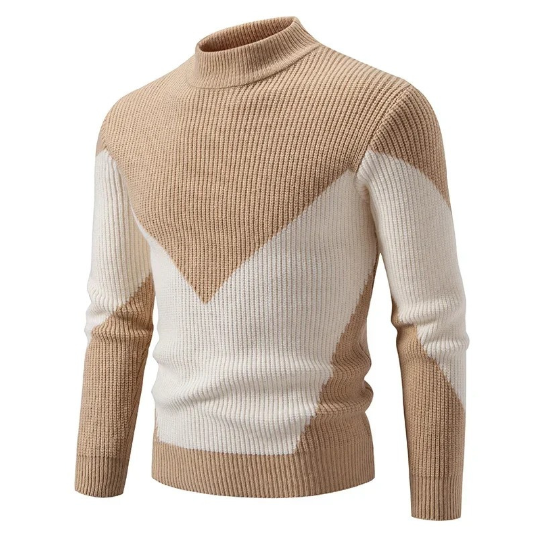 Mænds Sweater Høj Hals Geometrisk Mønster 3