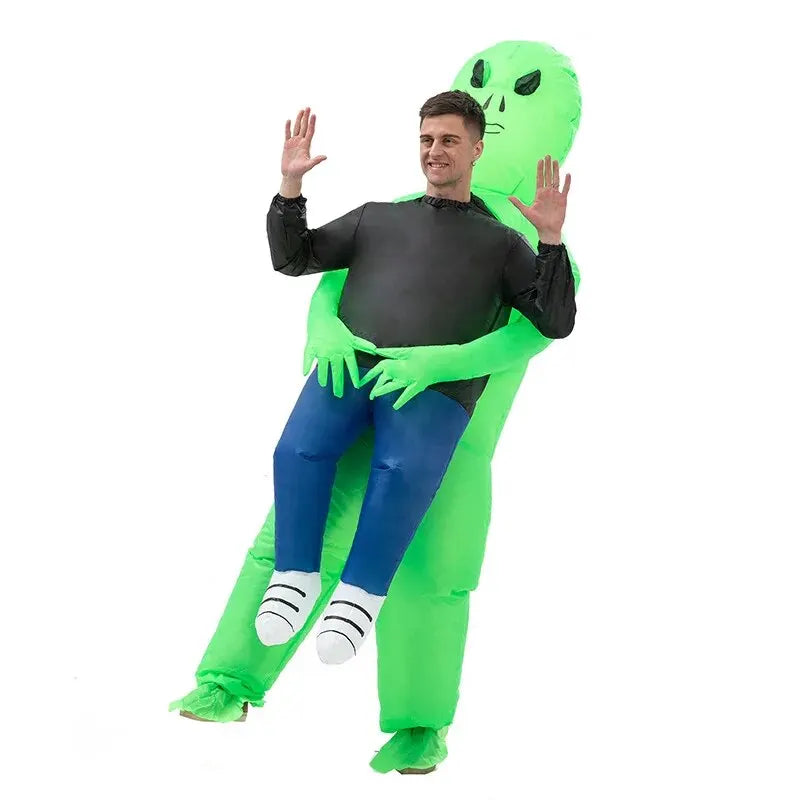 Oppusteligt Halloween Kostume Alien til Voksne Polyester 3