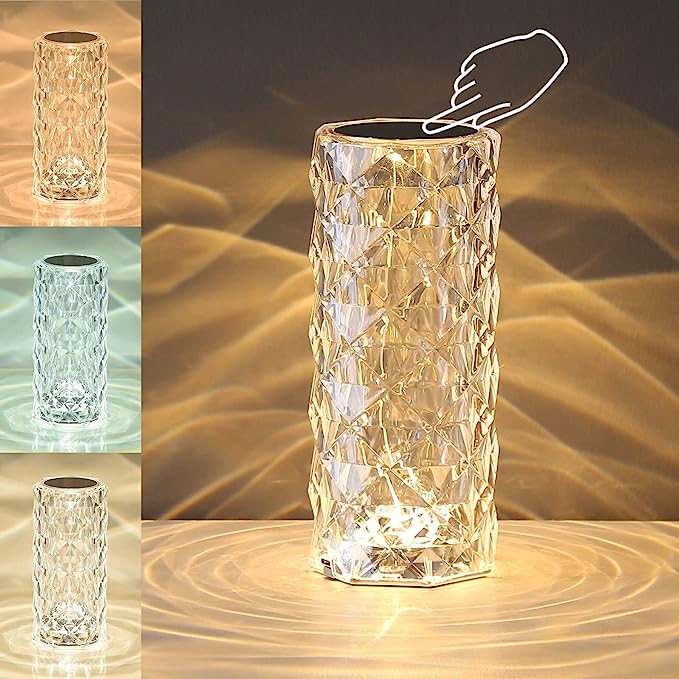 Rose Crystal Projector Touch Lamp