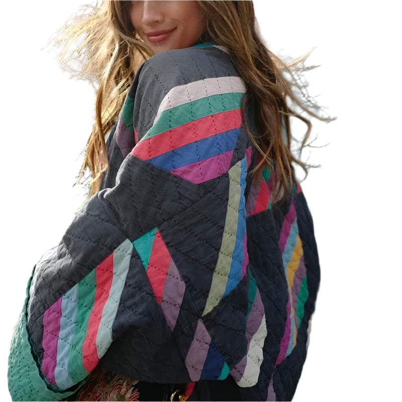 Kvinders Jakke Polstret Stribet