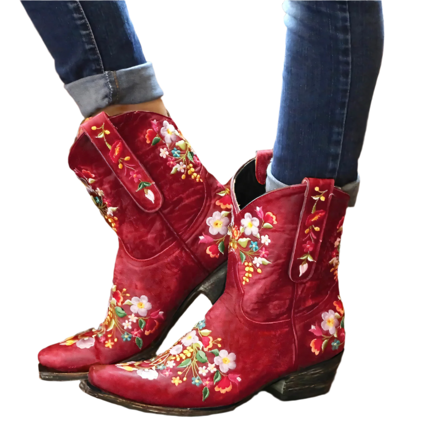 Kvinders Cowgirl Støvler Vintage Stil Læder