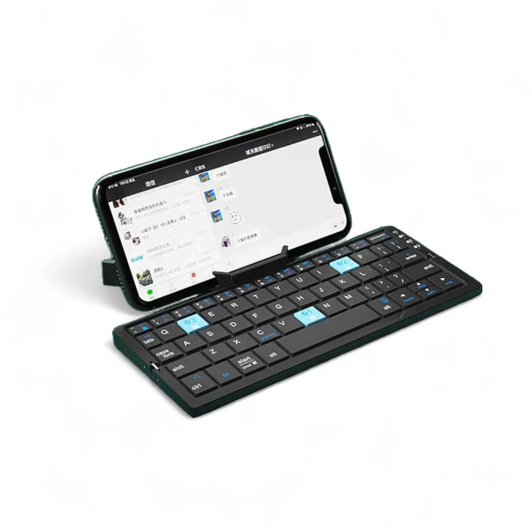 Unisex Sammenfoldelig Tastatur Sort Bluetooth Højkvalitets Plast og Metal