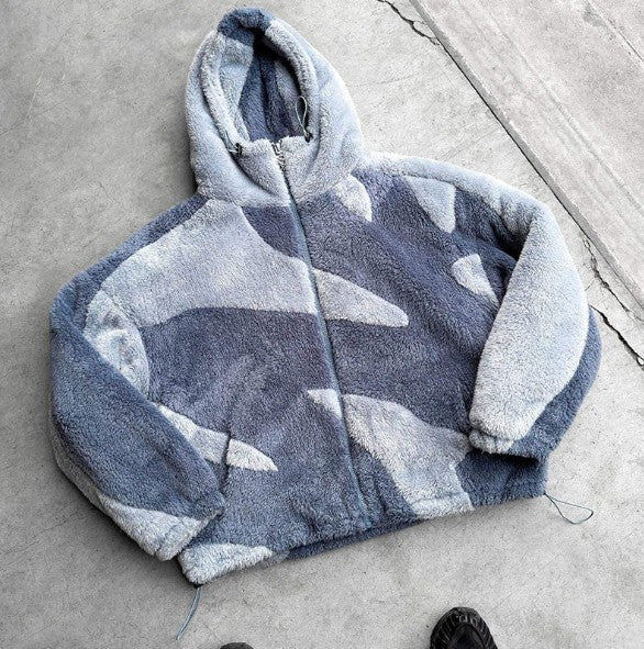 Variant image for Herre Vinter Jakke Lamsuld Med Lynlås Komfortabel Til Udendørs Aktiviteter-25