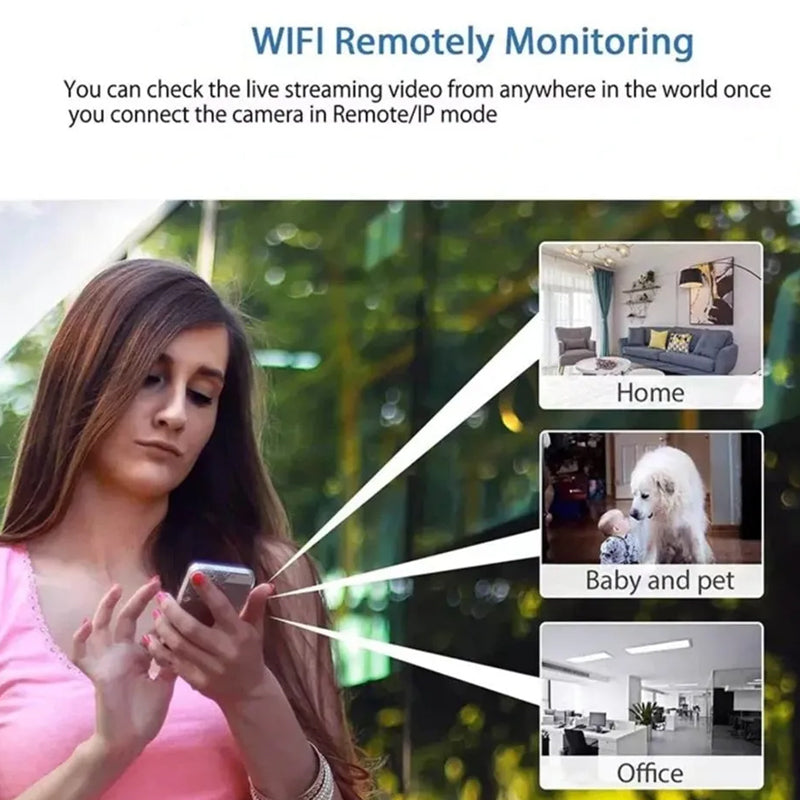 Mini Kamera 1080P HD Hvid Kompakt Sikkerhedsløsning med Nattevision-5