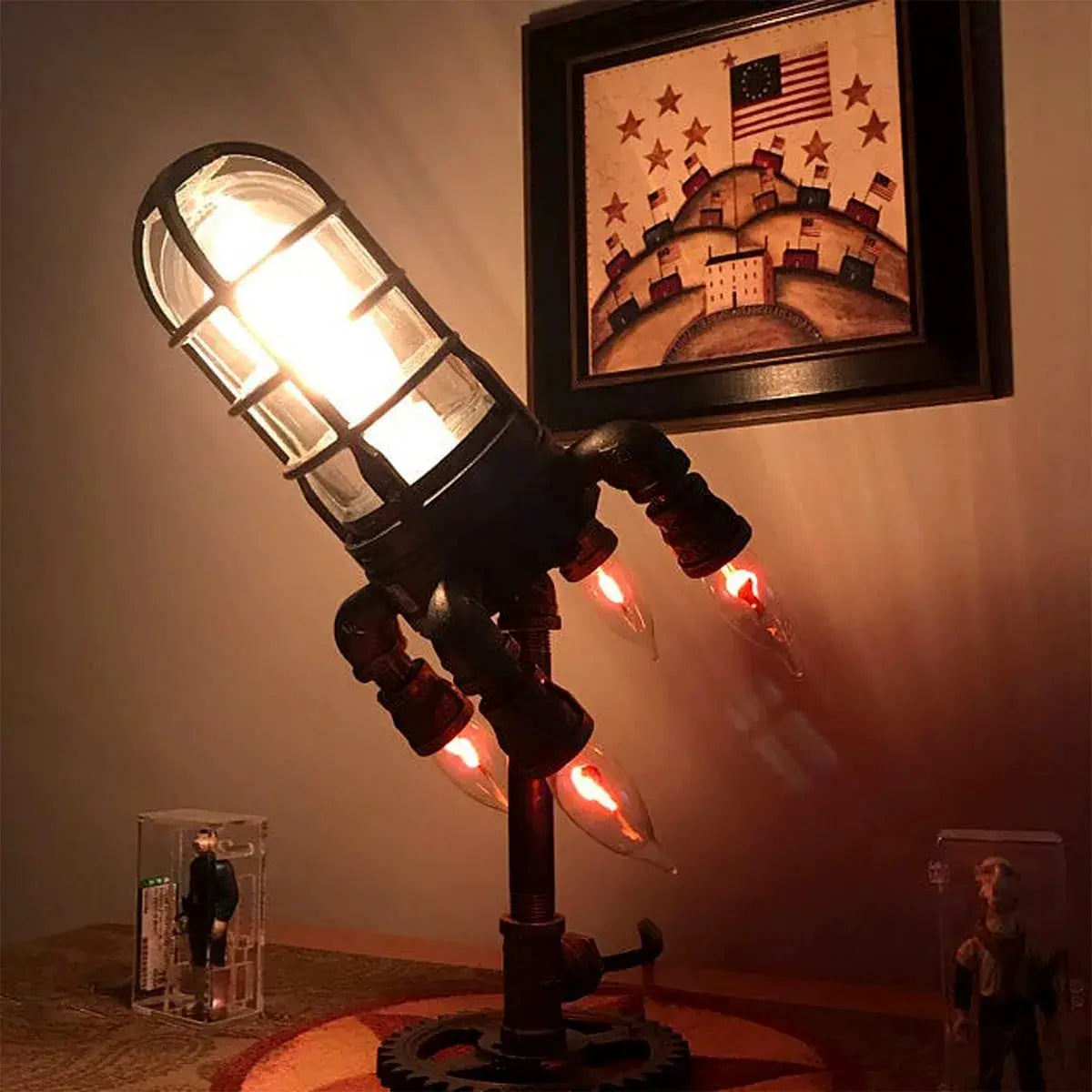 Steampunk Raket Lampe