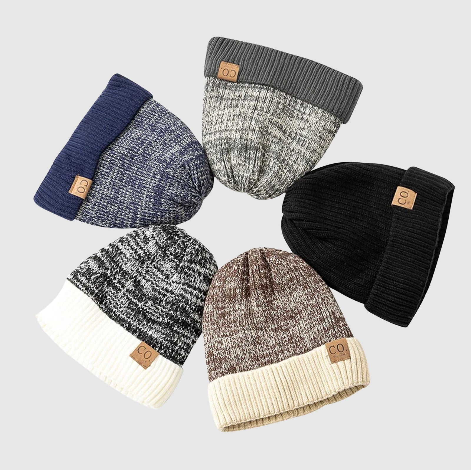 Unisex Beanie Justerbar Pasform Med Strikket Tekstur 7