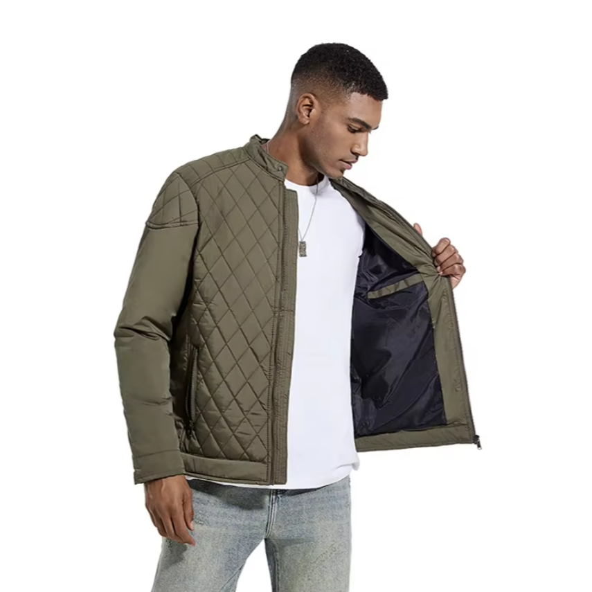 Mænds bomuldspolstret bomberjakke