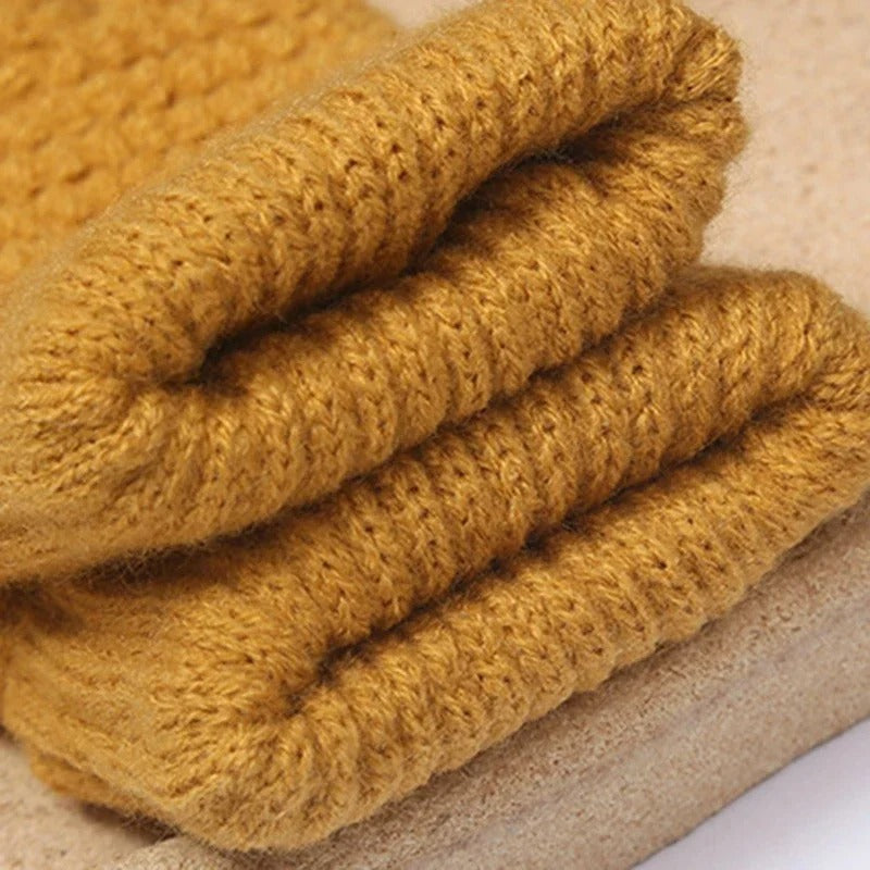 Strikkede vinterhandsker i kashmir til kvinder