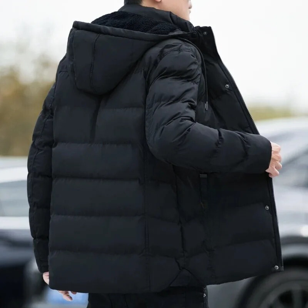 Termisk jakke med hætte til mænd