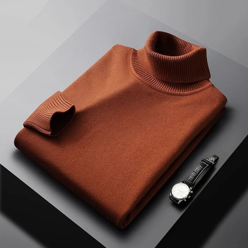 Herre Turtleneck Sweater Blød Bomuldsblanding Klassisk Design