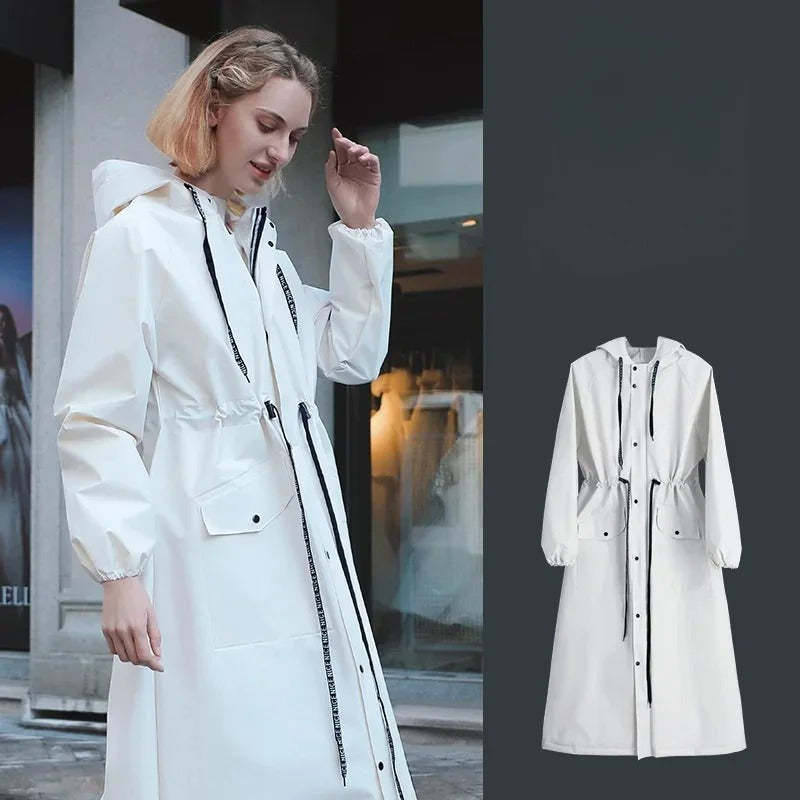 Lang regnfrakke til kvinder