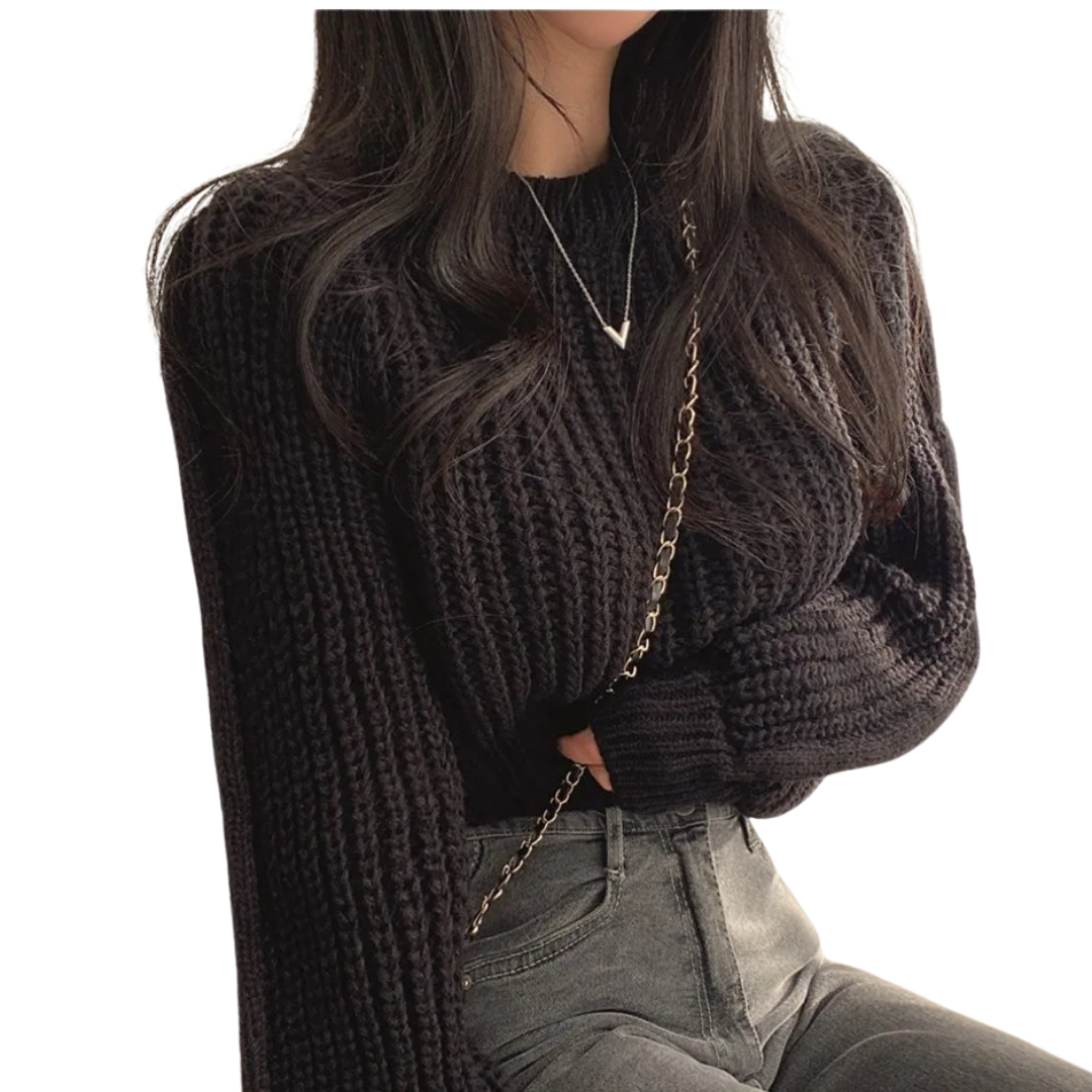 Løs strikket sweater til kvinder