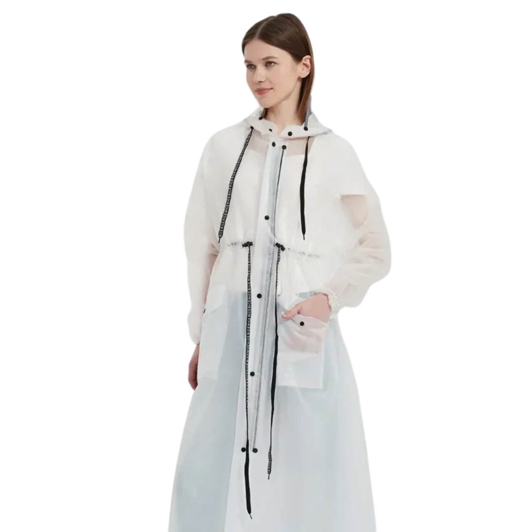 Lang regnfrakke til kvinder