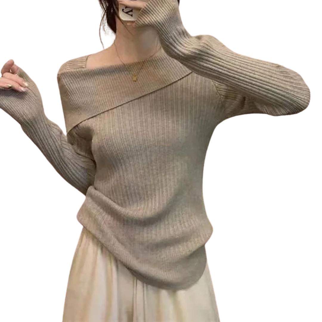 Off Shoulder striktrøje til kvinder