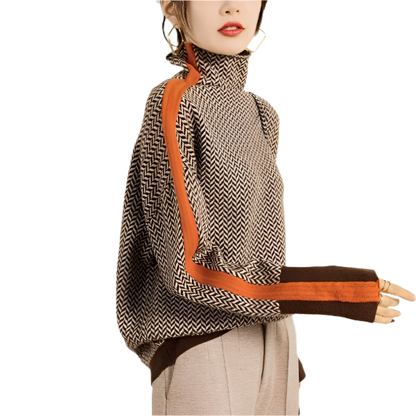 Kvinders Strikket Sweater Stribet Akryl