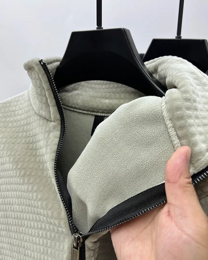Herre Trøje Halv Zipper Alpaka Fleece til Mænd-2