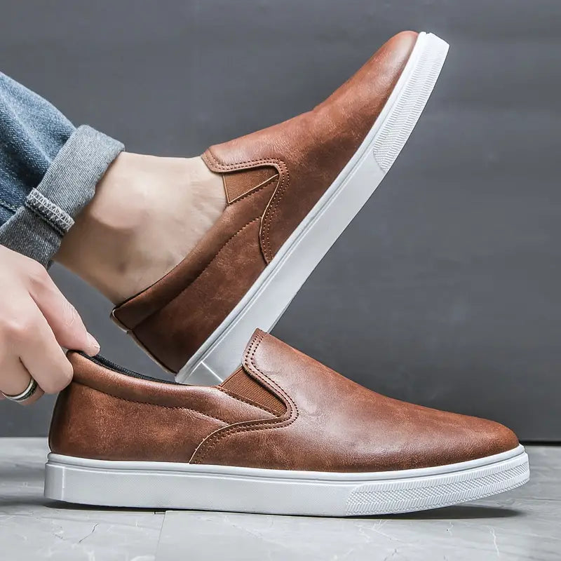 Herre Slipper Casual Læder Komfortabel Slip-On-5