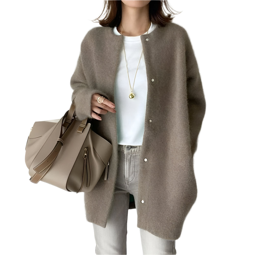 Dame Cardigan med Lange Ærmer og Knapper 1