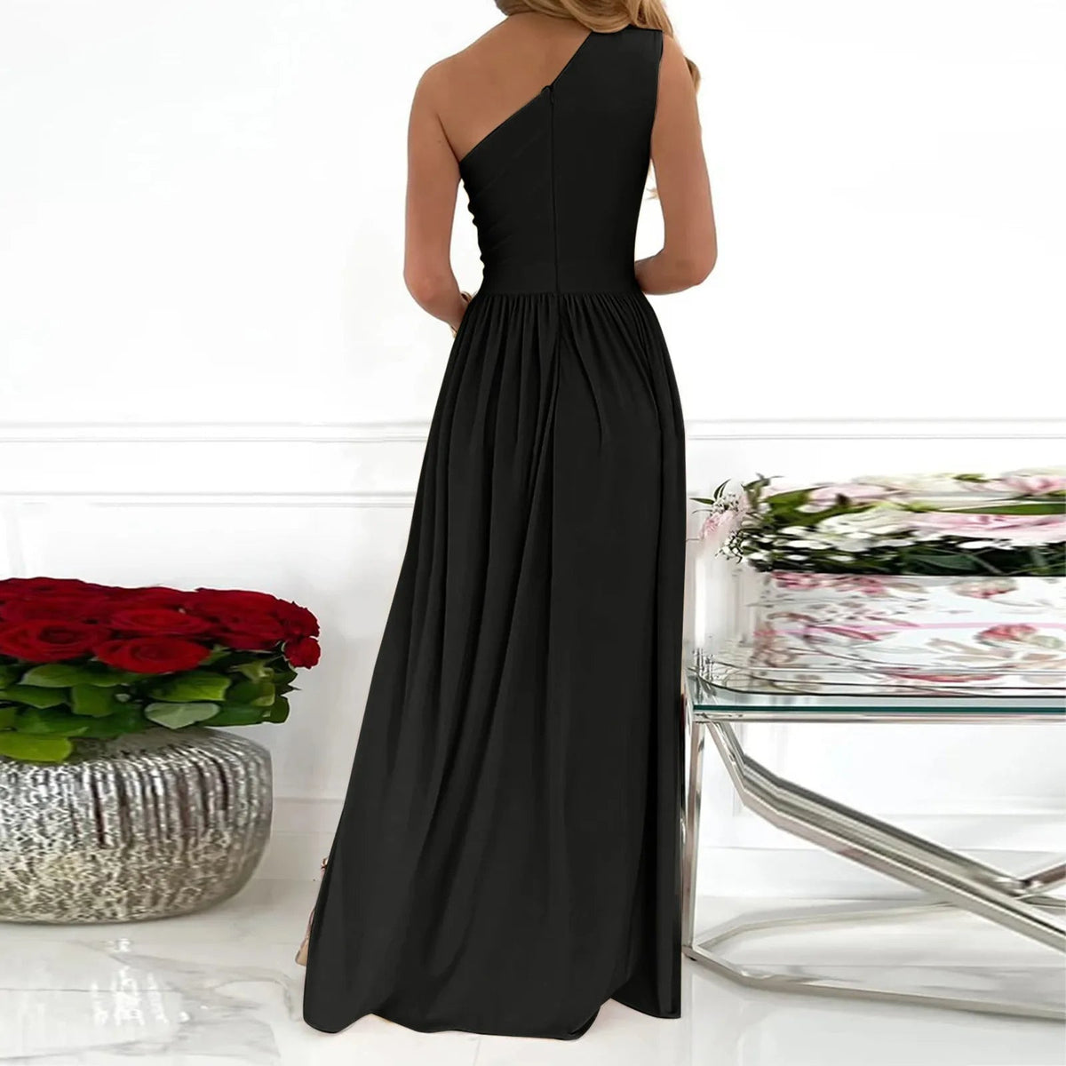 Kvinders En Skulderkjole Høj Split