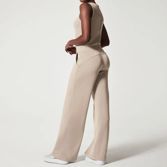 Kvinder Jumpsuit Sort Elegant Letvægtsstof-1