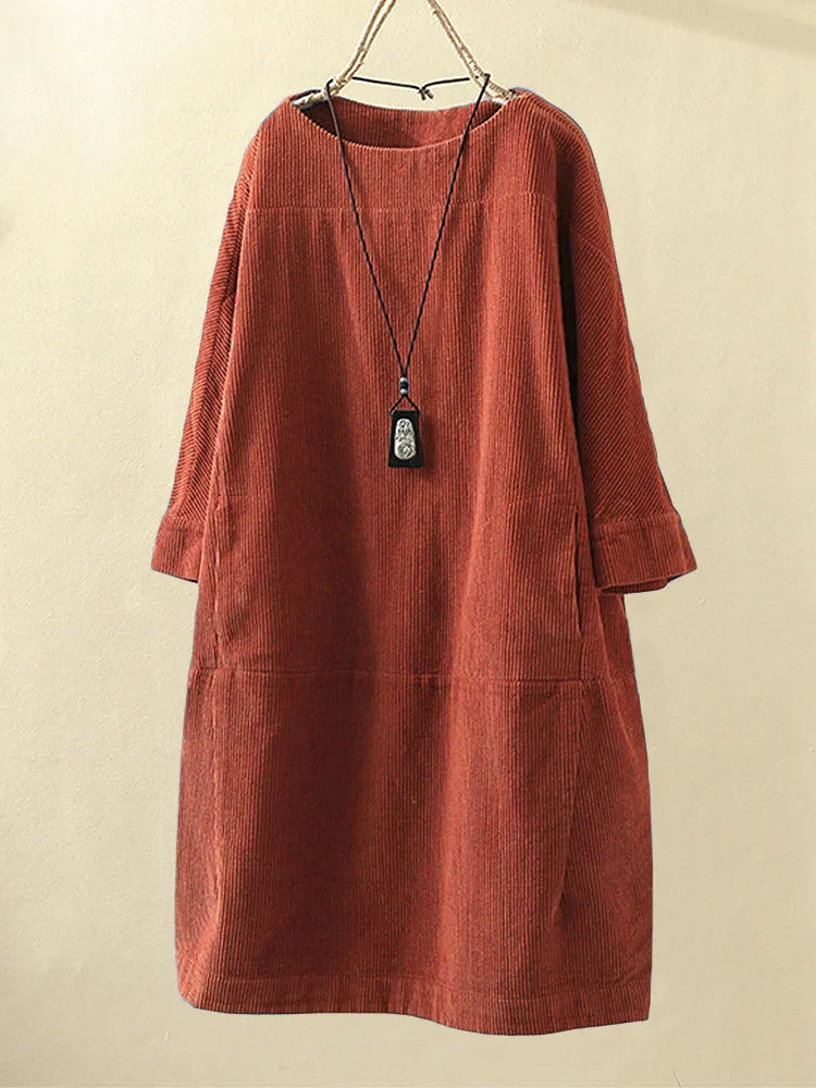 Variant image for Kvinders Langærmet Kjole Casual Cord-25