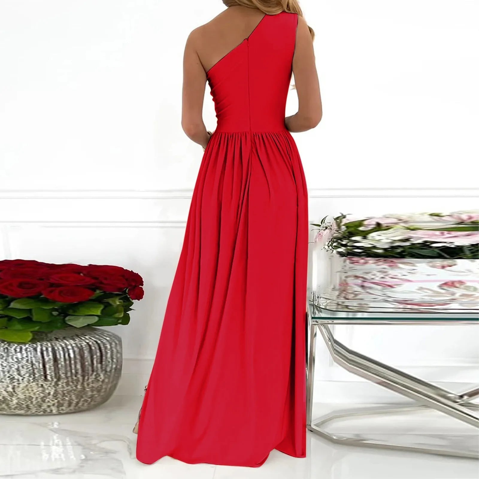 Kvinders En Skulderkjole Høj Split