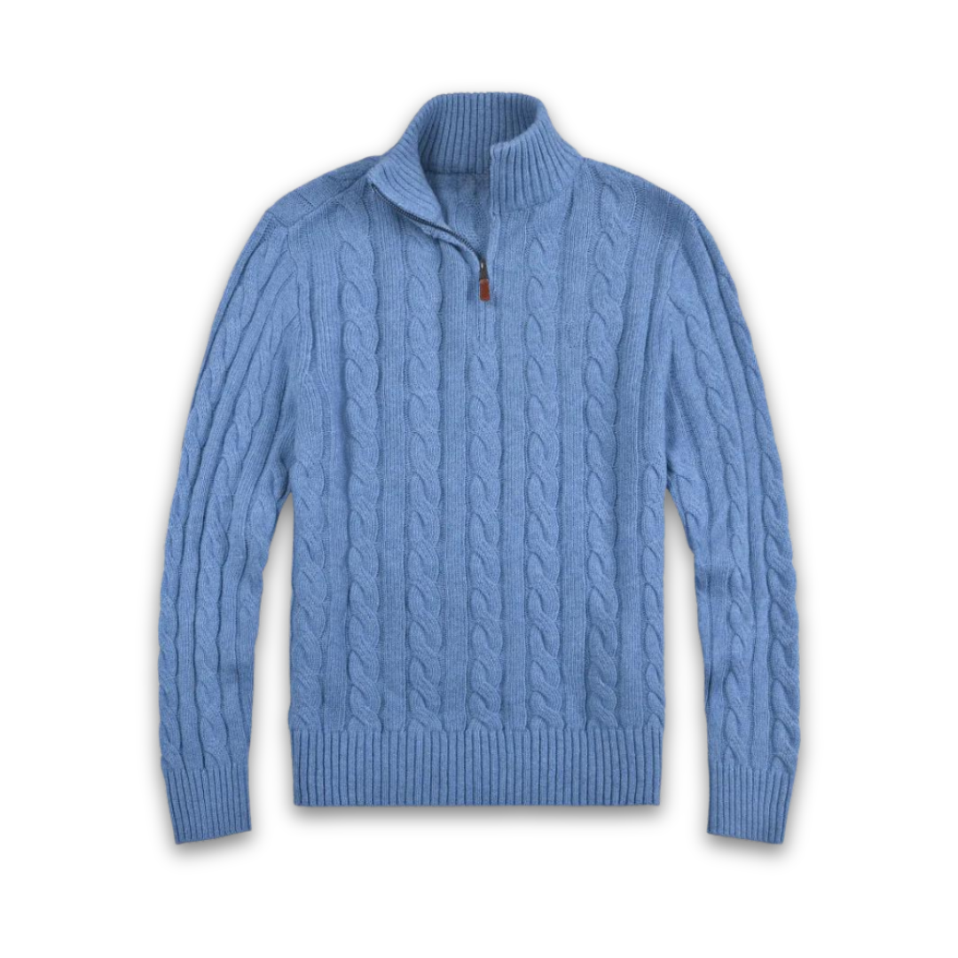 Mænds Sweater Halv Lynlås Afslappet 100% Bomuld 2