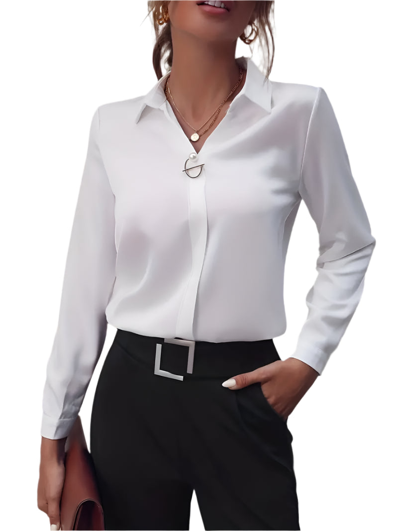 Skjortebluse Kvinders Elegant til Kontor og Formelle Begivenheder