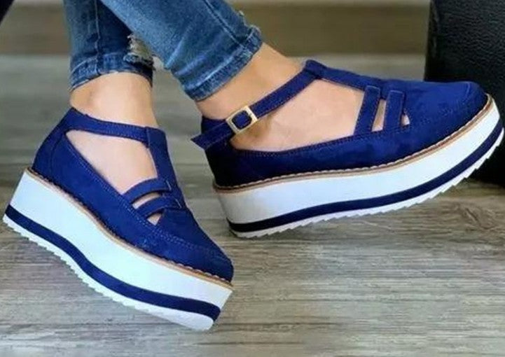 T-Strap Wedge Platform til kvinder