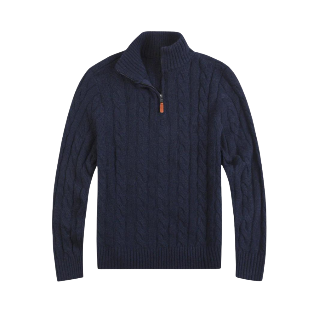 Mænds Sweater Halv Lynlås Afslappet 100% Bomuld 4