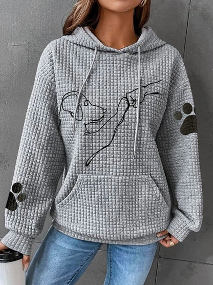 Kvinders Hættetrøje Løs Fleece Bomuld 5