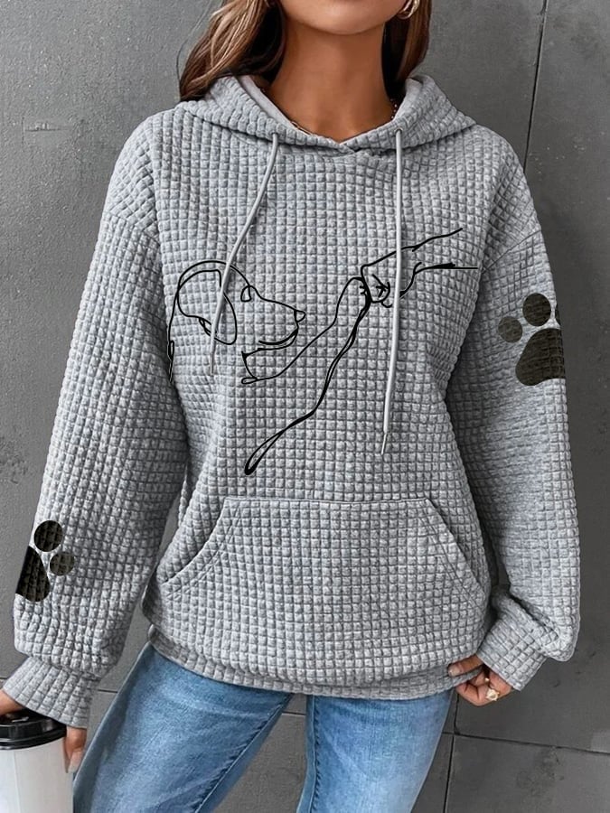 Kvinders Hættetrøje Løs Fleece Bomuld 5
