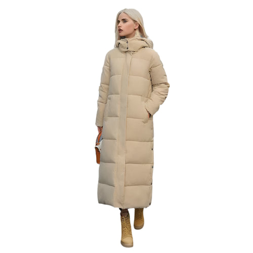 Lang Vinterjakke Dame Elegant Polyester-1
