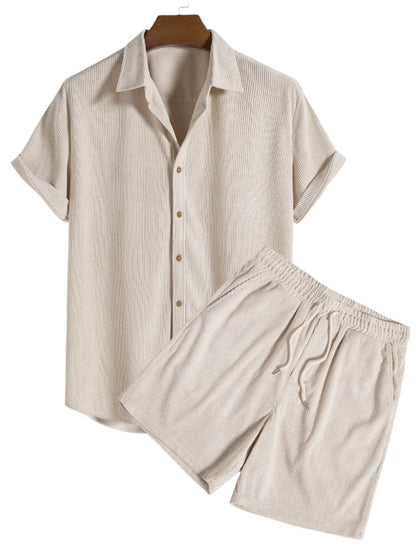 Herre Corduroy Sæt Trendy Design Blødt Materiale
