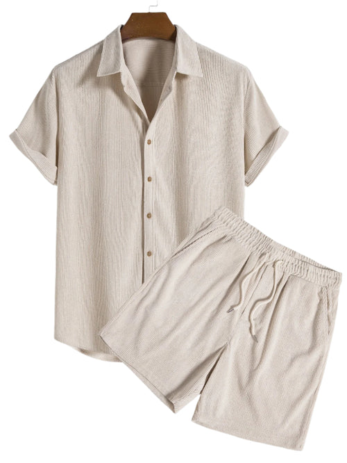 Herre Corduroy Sæt Trendy Design Blødt Materiale