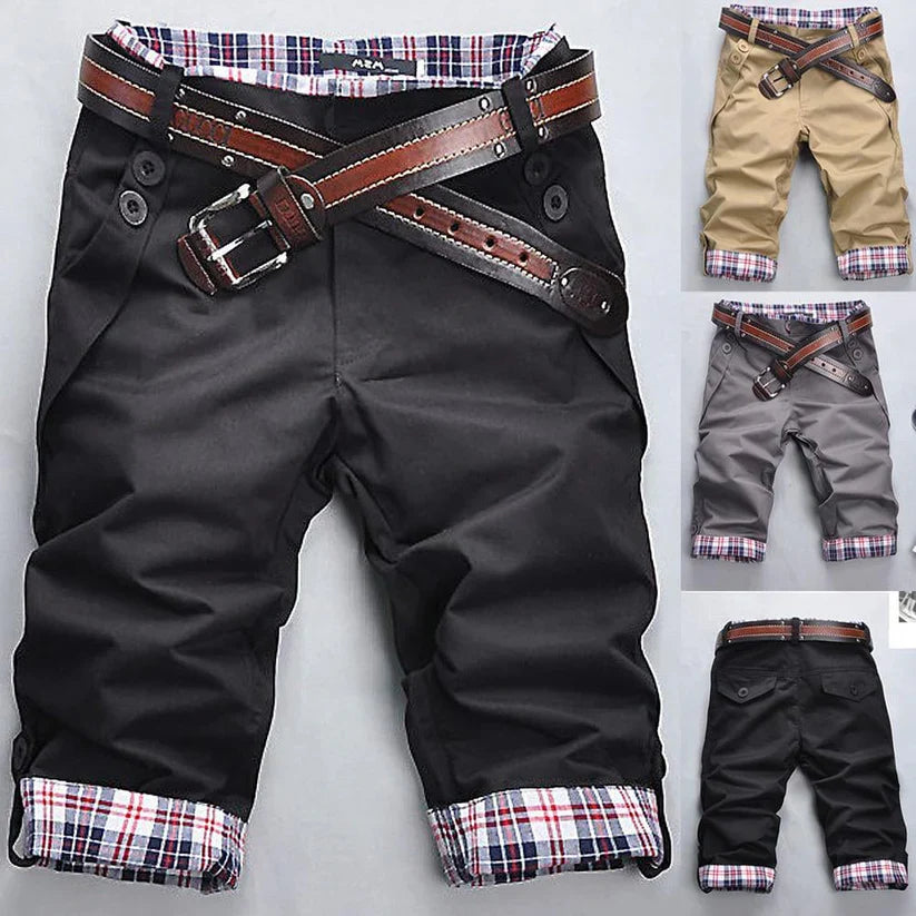 Herre Cargo Shorts Praktisk Design 100% Bomuld-5