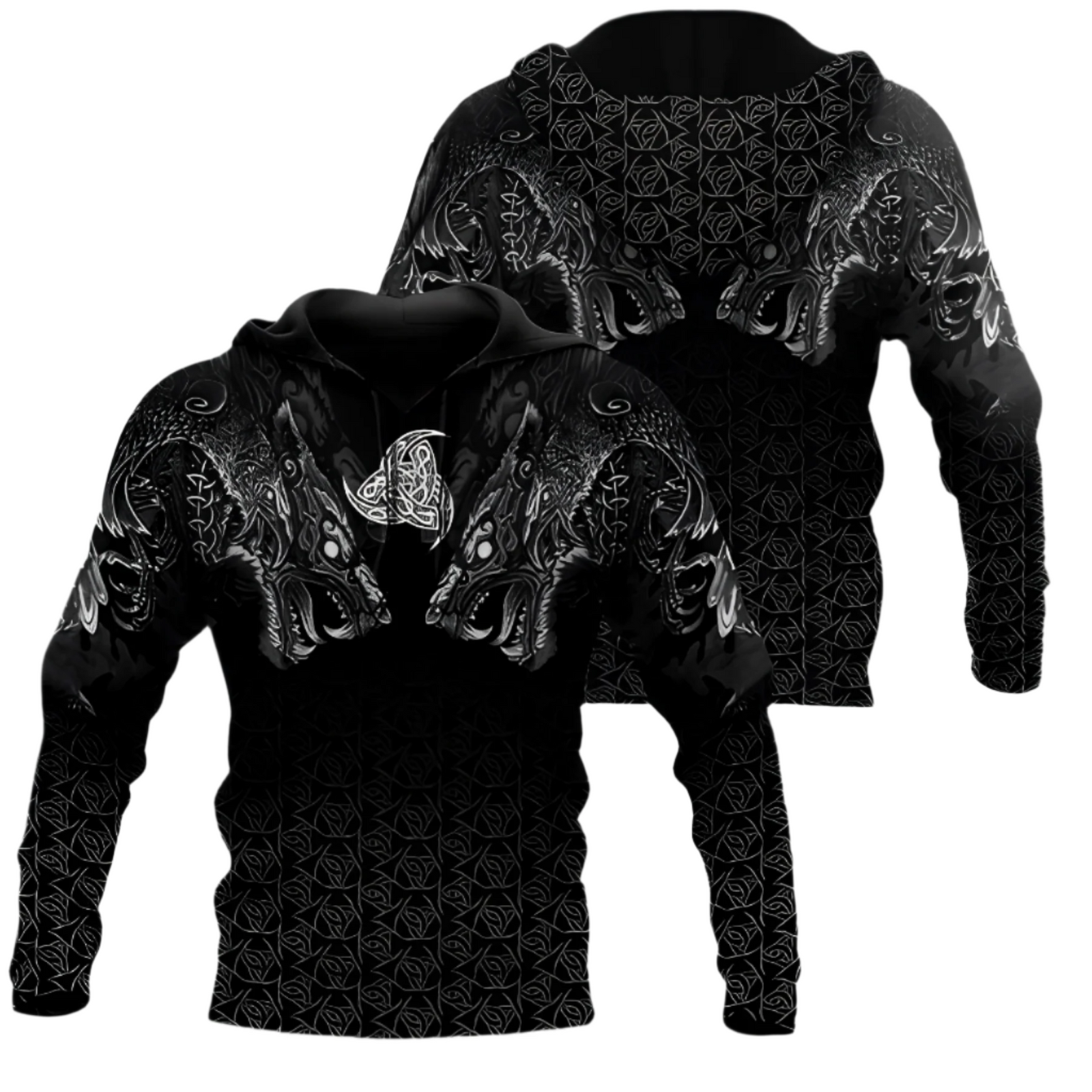 Variant image for Hoodies Mænd Viking Stil Hættetrøje 100% Bomuld-1
