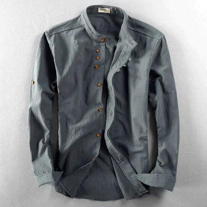 Herre Bluse Japansk Stil Let 100% Bomuld-3
