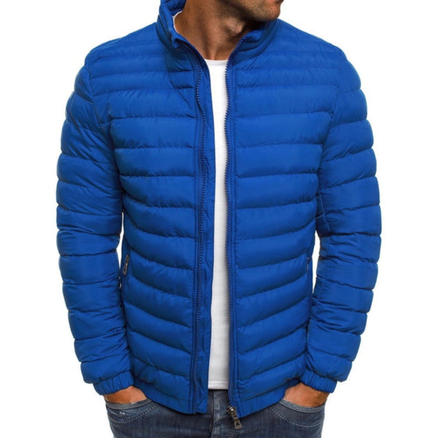 Herre Nedjakke Vandafvisende Nylon Gåsedun