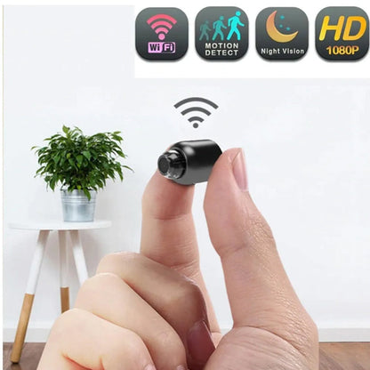 Kompakt Mini Sikkerhedskamera 1080P HD Hvid Plast Med Nattevision-2