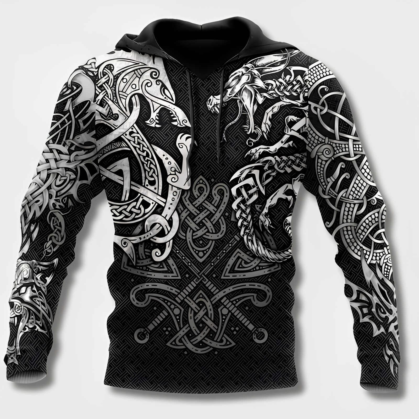 Variant image for Hoodies Mænd Viking Stil Hættetrøje 100% Bomuld-9