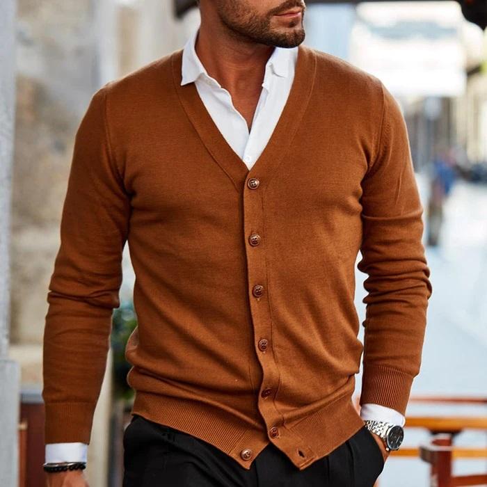 Cardigan Til Herre Moderne Design Blød Materiale
