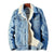 Herre Frakke Denimfleece Klassisk Varm Jakke