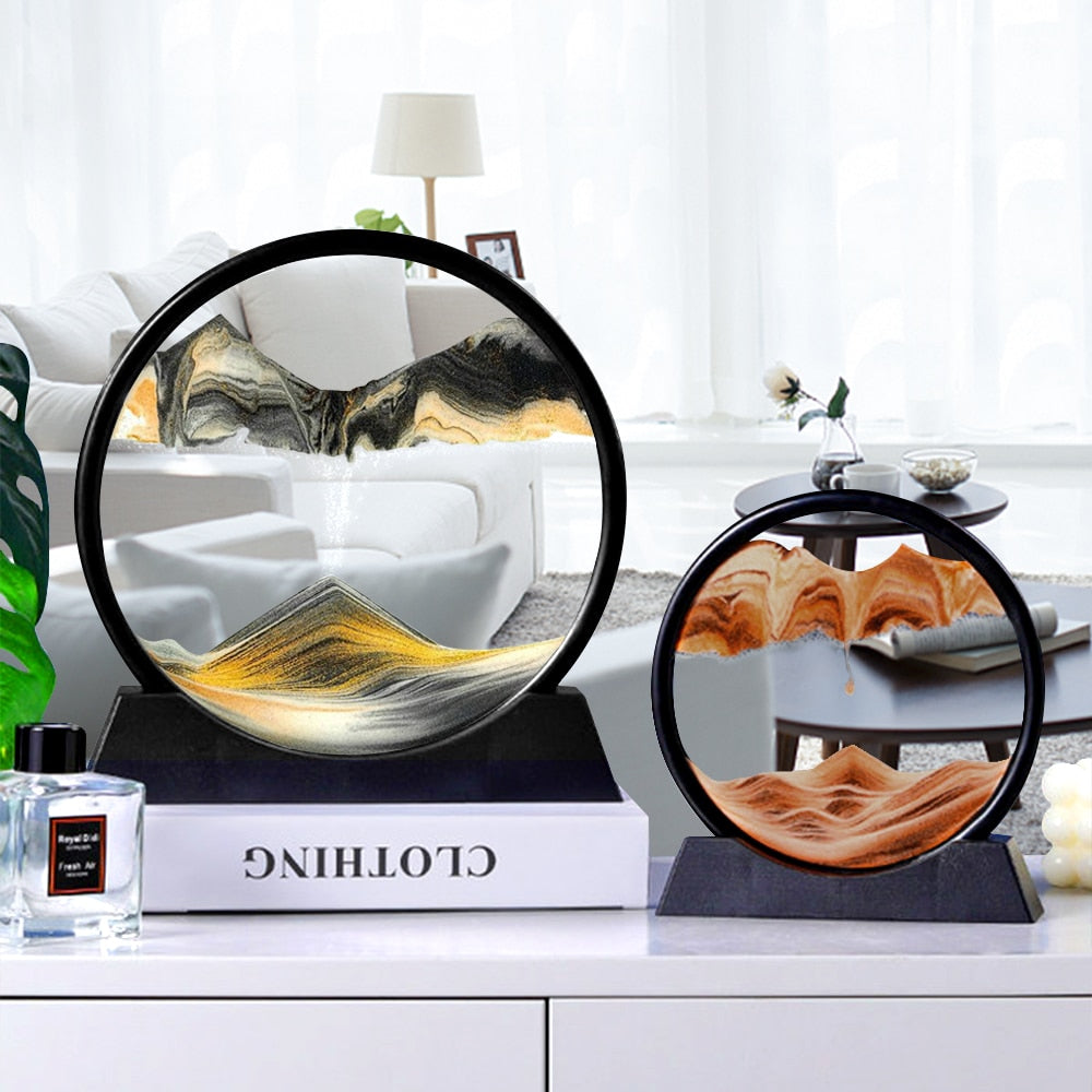 3D Sandlandskab Timeglas