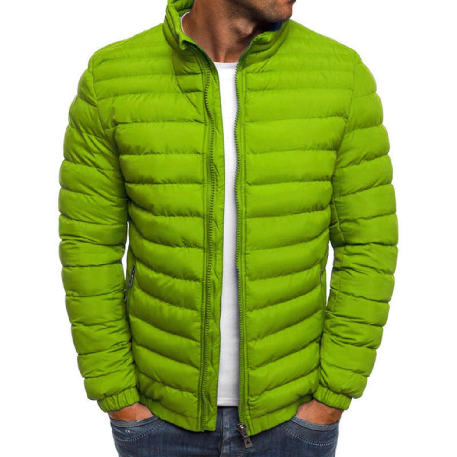 Herre Nedjakke Vandafvisende Nylon Gåsedun