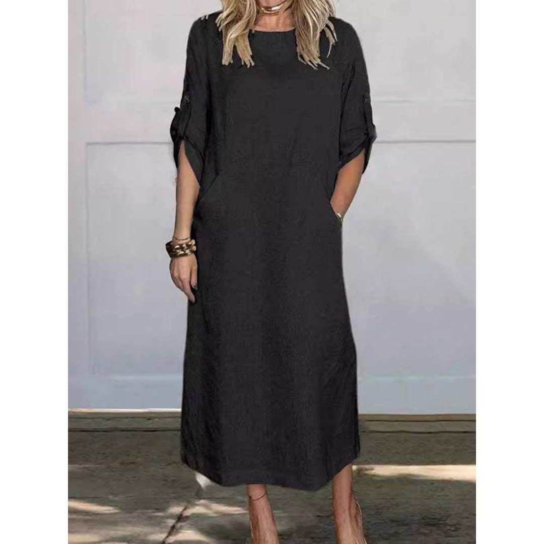 Dame Maxi Kjole Boxy Pasform 100% Bomuld-4